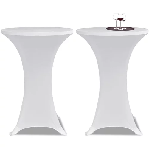  Bijeli rastežljiv stolnjak za stolove Ø70 2 kom