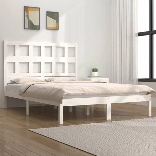  Okvir za krevet bijeli od borovine 120 x 190 cm 4FT mali bračni