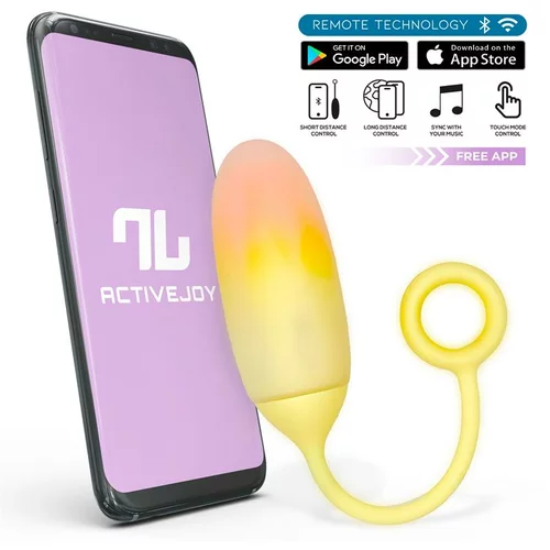 INTOYOU App Series Vibrating Egg with App Double Layer Silicone Orange-Yellow