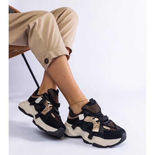Gemre Black sneakers with gold inserts Candra Slike
