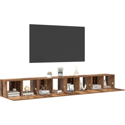 VidaXL Set TV komoda 4 pcs Staro drvo Srednja 30 x 60 x 30.5 cm Slike