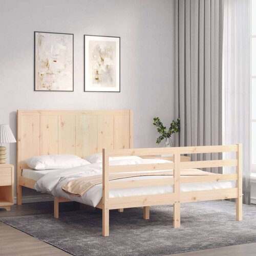  Kreveta s uzglavljem 120 x 200 cm od masivnog drva Slike