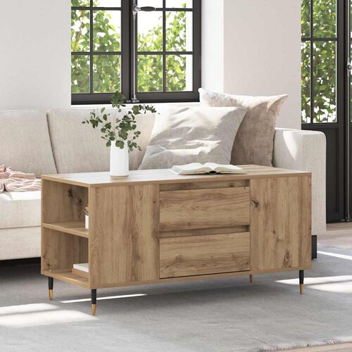 VidaXL Kava Stol hrast artisan 102 x 44,5 x 50 cm Konstruirano drvo Slike