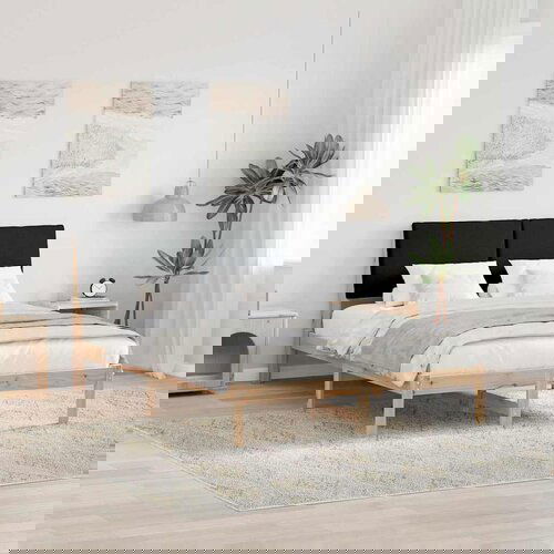 vidaXL Kovinska posteljna konstrukcija Rjava in črna 160 x 200 cm Cene