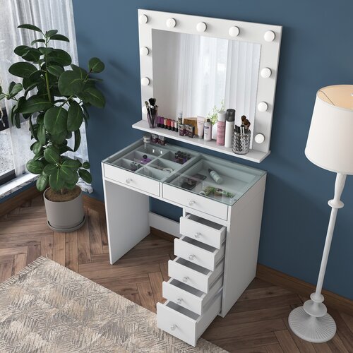Lessentiel Maison sto za šminkanje 90x79,8x44,5cm Beli Cene