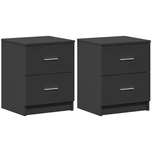 VidaXL Nočne omarice 2 kosa z 2 predaloma črne 40x36x50 cm, (5000298721) Slike