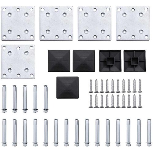  Set panela za ogradu WPC 699 x 146 cm crni Slike
