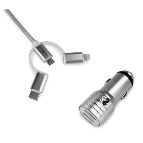 Subblim Car Charger 2.4A + kabel 3 in1 srebro, (21090486) Cene