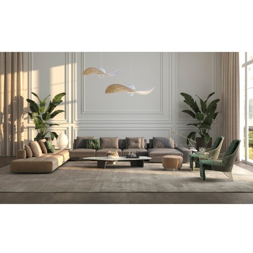  Visilica na sajli KAPELLO 1xE27/60W/230V prečnik 76 cm beli/zlatni Slike