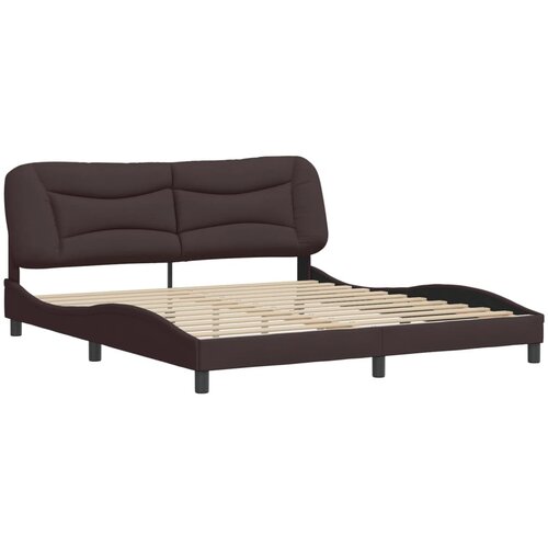 vidaXL Posteljni okvir z vzglavjem temno rjav 180x200 cm blago, (21086274) Cene