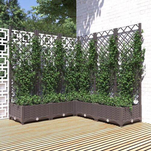 vidaXL cvetlično korito z oporno mrežo rjavo 120x120x121,5 cm pp Cene