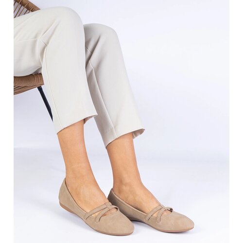 Gemre Beige women's matte eco-leather ballet flats Baronna Cijene