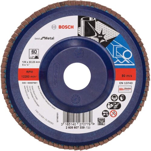 Bosch lamelni brusni disk X571, Best for Metal Prečnik 125 mm; granulacija 60, ravni - 2608607339 Cene