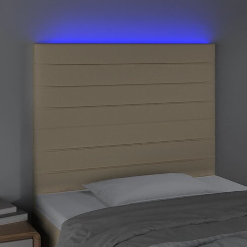  LED uzglavlje krem 90x5x118/128 cm od tkanine Slike