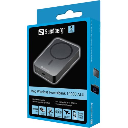 Sandberg Powerbank Mag 420-97 10000mAh Wireless ALU Slike