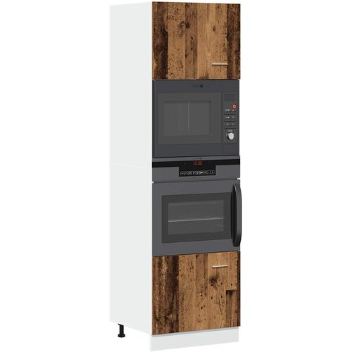vidaXL Omarica za mikrovalovno pečico starinski les 60x57x207 cm Cene