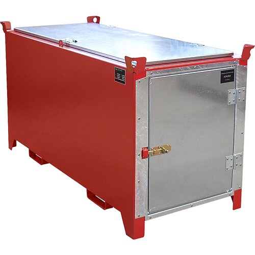 eurokraft pro lakiran zaboj za svetilne cevi, prostornina 1140 l, 1100 kosov Ø 25 mm / 500 kosov Ø 37 mm, dxšxv 2100 x 770 x 975 mm, ognjeno rdeča bar Cene