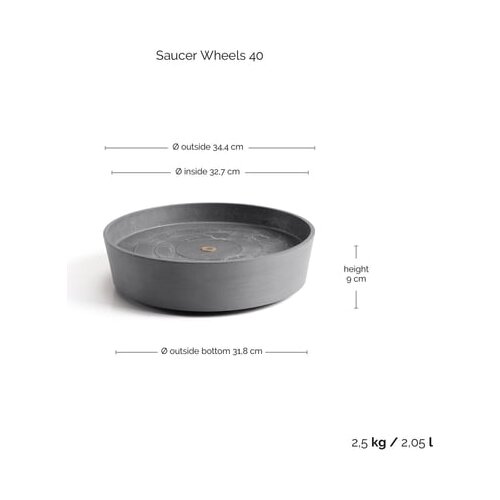 Ecopots Coaster Wheels - siva - ∅ 34,10, višina 9 cm Cene