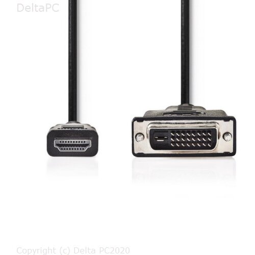 Nedis HDMI DVI Kabel - HDMI m &amp;ndash; DVI-D 24+1-Pin m - 2.0 m - Crni - Bulk Slike