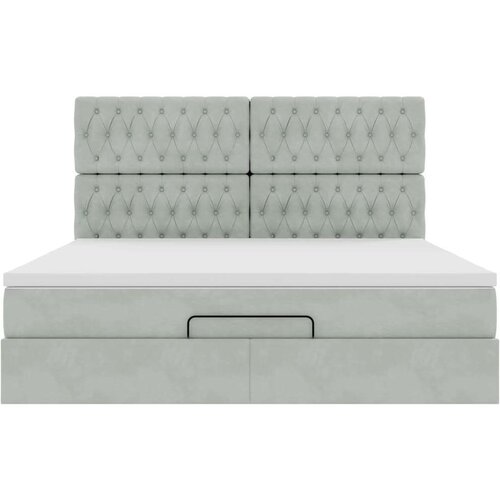 VidaXL okvir kreveta s madracima svijetlosivi 180x200cm bar&amp;scaron;unasti Slike