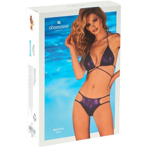 Obsessive Balitta - svetleče bikini kopalke z ogrinjalom (vijolične barve) Cene