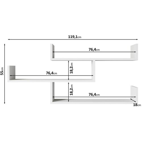 P &amp;amp; B Stenski Regal Trio, Barva Hrasta Slike