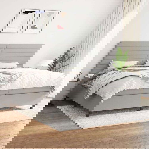  Krevet s oprugama i madracem svjetlosivi 200 x 200cm od tkanine Cijene