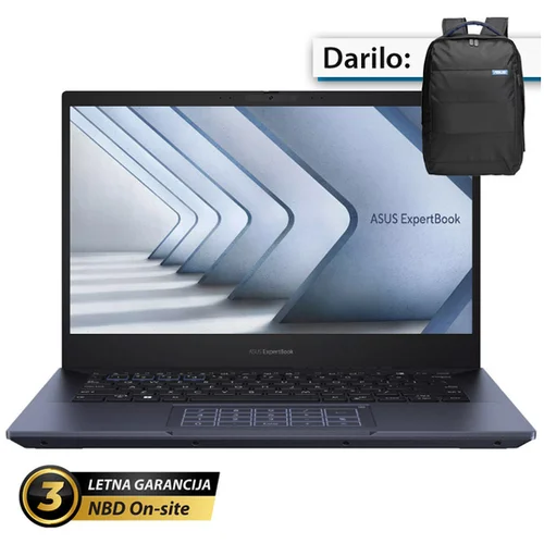 Asus expertbook b5 14 (35,56cm) wuxga core ultra 5 125h 16gb 1tb prenosni računalnik + darilo: nahrbtnik (b5404cma-wb53d2)