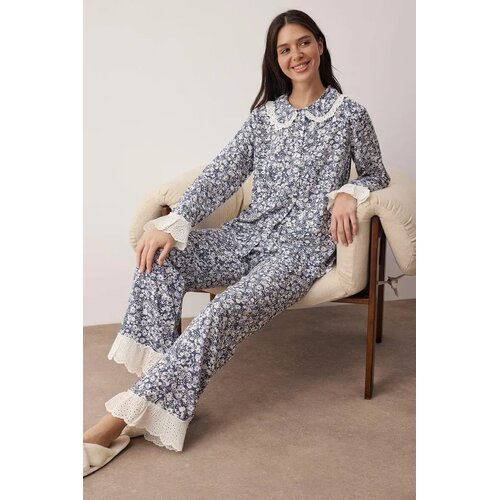 TRENDYOLMILLA Ženski set pidžame Thmaw26Pt00185, Plavi Cene