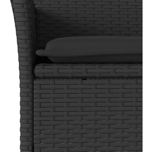  5-dijelni vrtni blagovaonski set s jastucima poliratan i staklo Crna 90 x 90 x 75 cm Slike