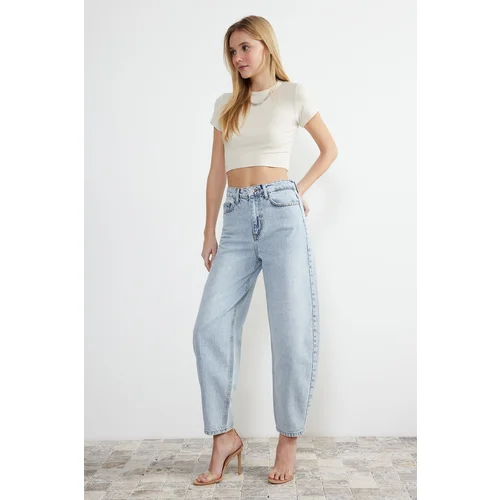 Trendyol Light Blue High Waist Barrel Jeans