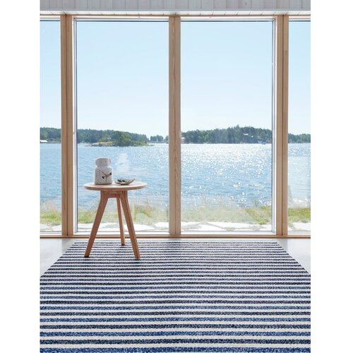 Pappelina modra/kremno bela notranja in zunanja preproga 70x120 cm teo denim &amp;ndash; Slike