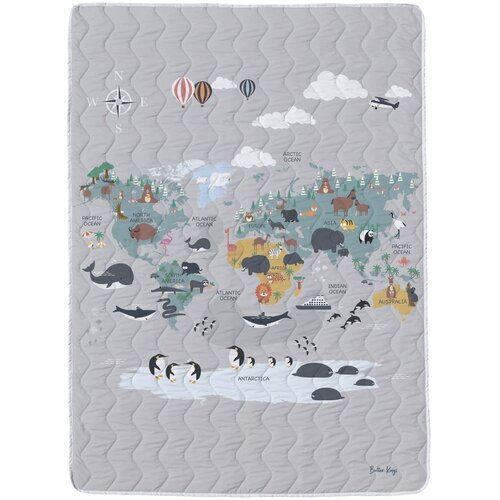 Butter Kings Siva deka za bebe od pamučnog satena 140x200 cm – Cijene