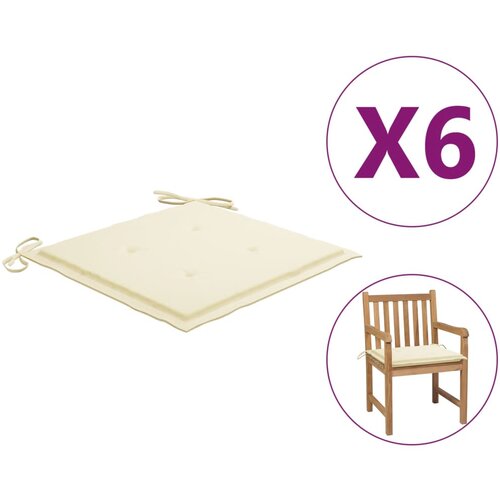 vidaXL Blazine za vrtne stole 6 kosov krem 50x50x3 cm blago Cene