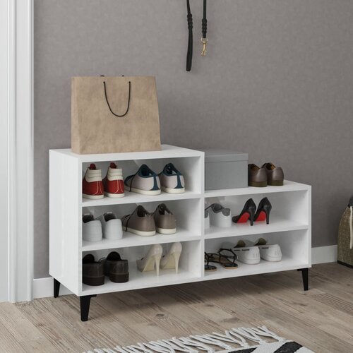 vidaXL Ormarić za cipele sjajni bijeli 102x36x60 cm konstruirano drvo Cijene
