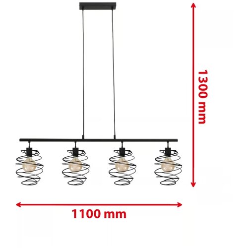 BRILONER 4871-045 - Luster na sajli 4xE27/60W/230V Slike