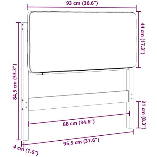  Tapecirani uzglavlje s uzglavljem Smeđa i svijetlosiva 90 cm Slike