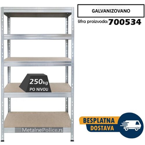  polica metal-medijapan pro EB50 180x90x45cm 5x250kg Slike