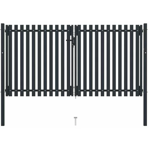  Dvostruka vrata za ogradu od čelika 306 x 220 cm antracit