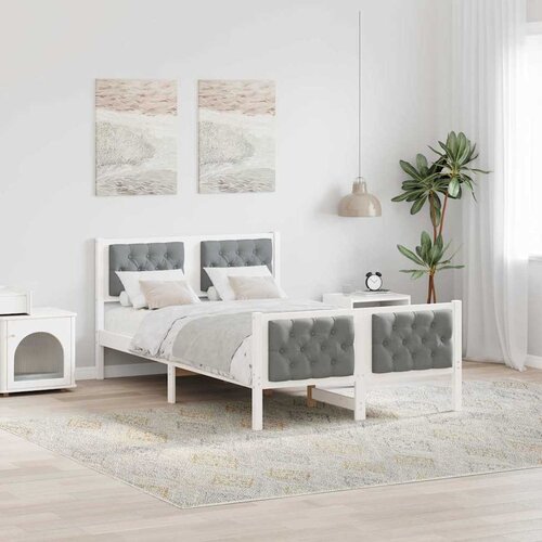  Krevetna konstrukcija s uzglavljem Svijetlo siva 135 x 190 cm Cijene