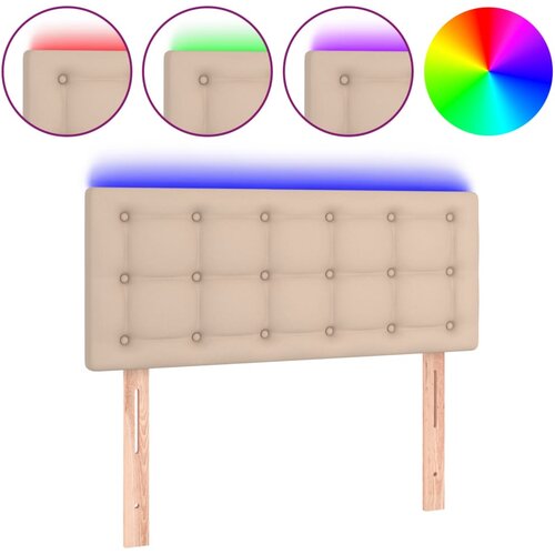 Maison Chic led posteljno vzglavje - vzglavna omarica - nočna omarica kapučino 100x5x78/88 cm umetno usnje, (21707832) Slike
