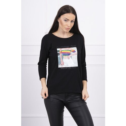 Kesi Blouse with Summer Girl print black Slike