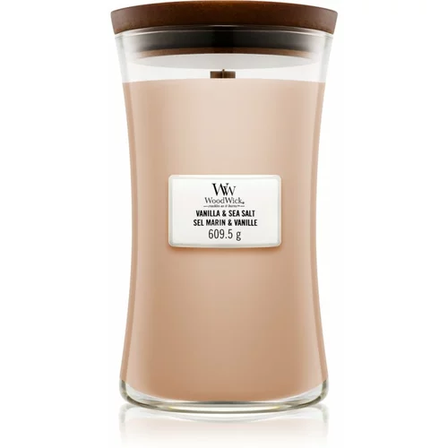 WoodWick Vanilla & Sea Salt dišeča svečka 610 g unisex