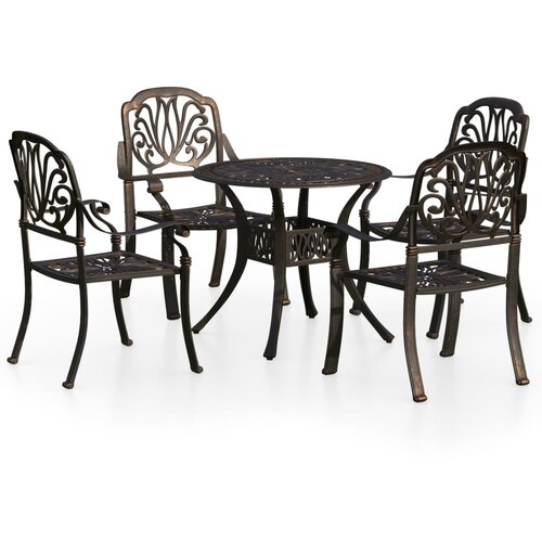 VidaXL Bistro garnitura 5-delna liti aluminij bronasta, (20679124) Slike