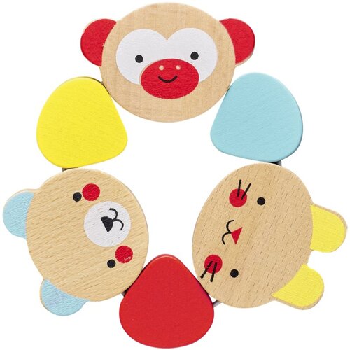 Petit Collage Wood Teether Animal grizalo iz lesa 1 kos Slike
