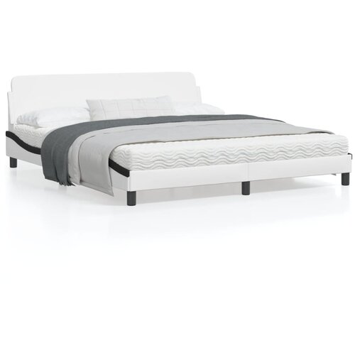 VidaXL Okvir za krevet s uzglavljem bijelo-crni 180x200cm umjetna koža Slike