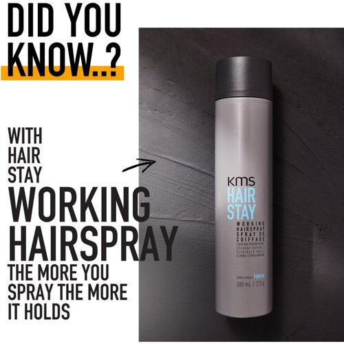 KMS Hair Stay Working Hairspray lak za kosu za kosu isrpljenu toplinskim oblikovanjem 75 ml Slike