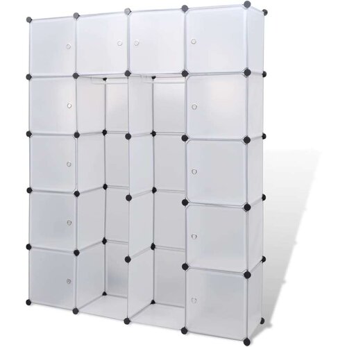 VidaXL Modularna omara s 14 predelki bela 37x146x180,5 cm Slike