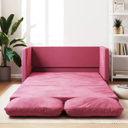 vidaXL Talni raztegljiv kavč 2 v 1 vinsko rdeča 122x204x55 cm žamet Cene