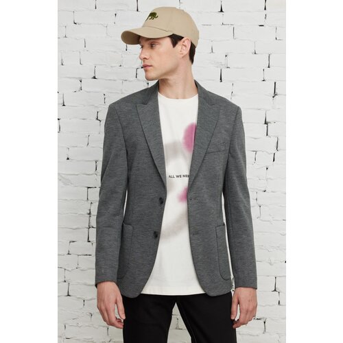 Altinyildiz classics Men's Anthracite Slim Fit Slim Fit Monocollar Patterned Jacket. Slike